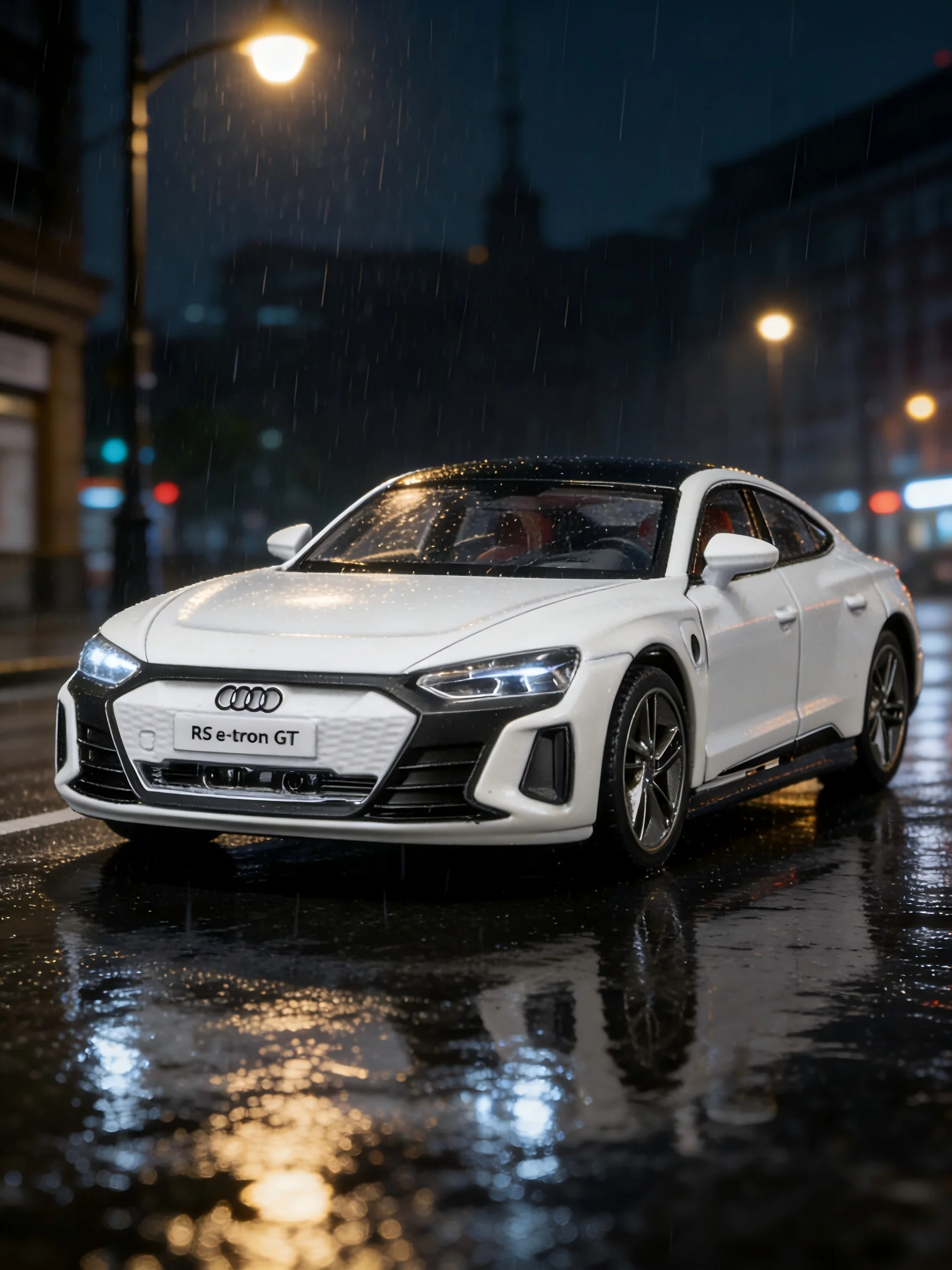 Фото Модель автомобиля Audi RS e-tron GT в масштабе 1:36, декор из цинкового сплава, коллекционный подарочный автомобиль. №1