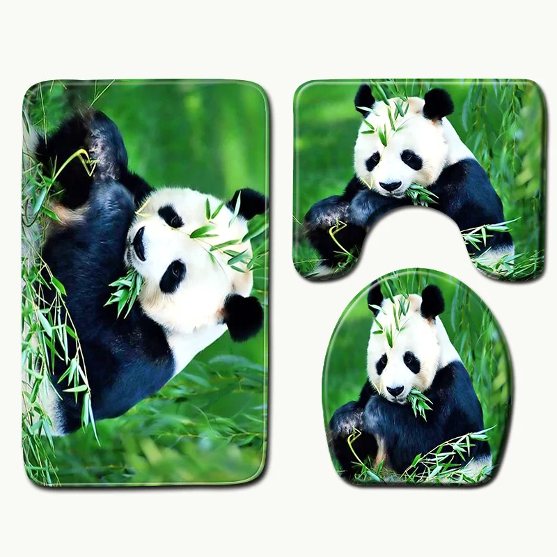 

Новый мультяшный нескользящий напольный коврик в виде панды для ванной и туалета из трех предметов, коврик для входной двери в спальню, дива...