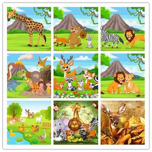 

Diamond Painting Elephant Giraffe Cartoon Animals Full Drill Diamond Embroidery Mosaic Cross Stitch Art Handmade Baby Gift