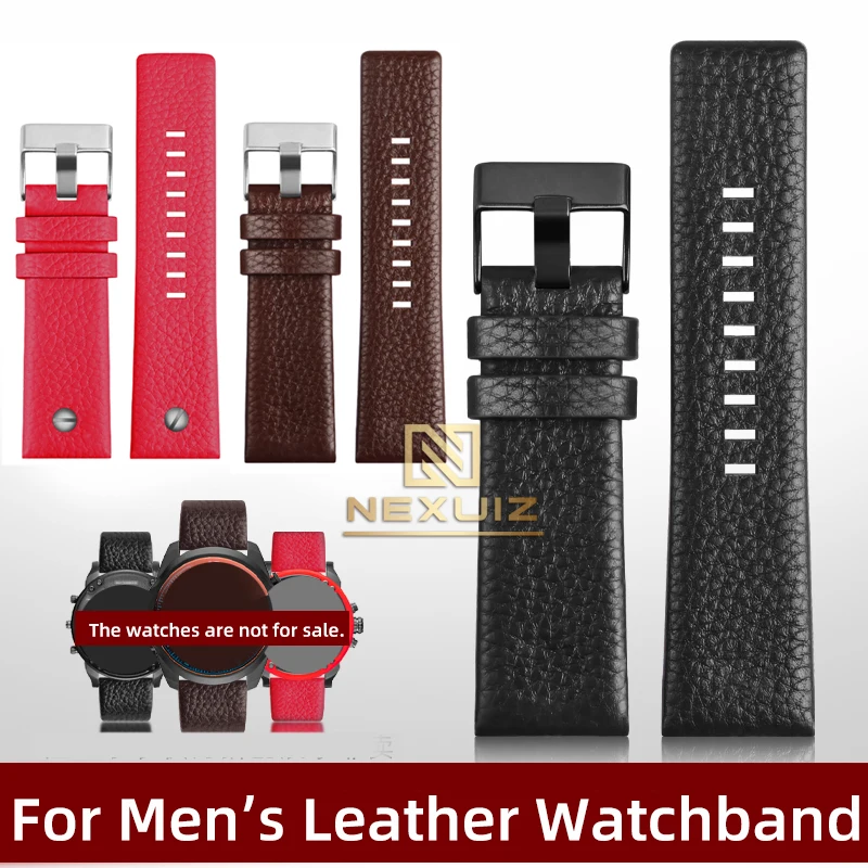 Мужской большой кожаный ремешок для часов Diesel DZ4318 4323 DZ7370 7395 7396 7331 7413 24 мм 26 28