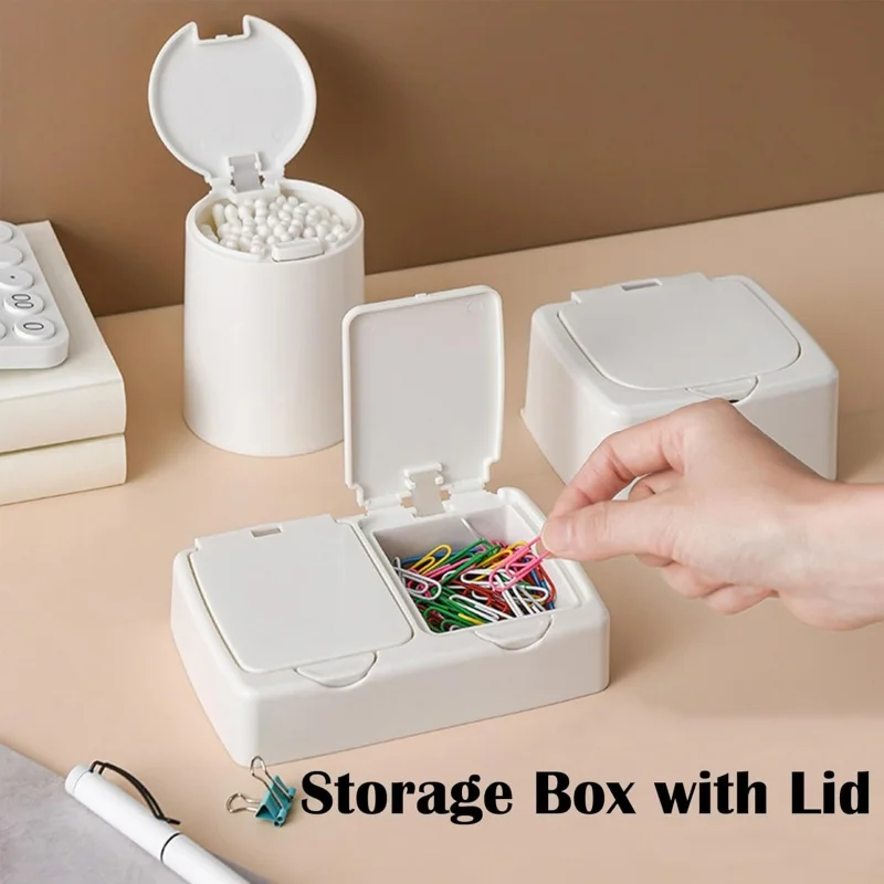 Настольный всплывающий небольшой ящик для хранения органайзер макияжа с крышкой