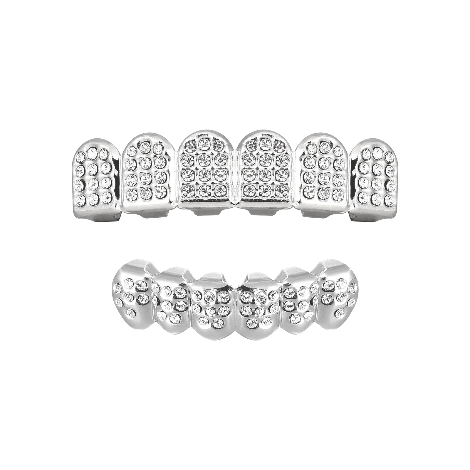 

Teeth Grill Kit Mouth Grills Hip Hop Braces Makeup Rhinestones With Diamond Plated Gold Man Vampire Decor