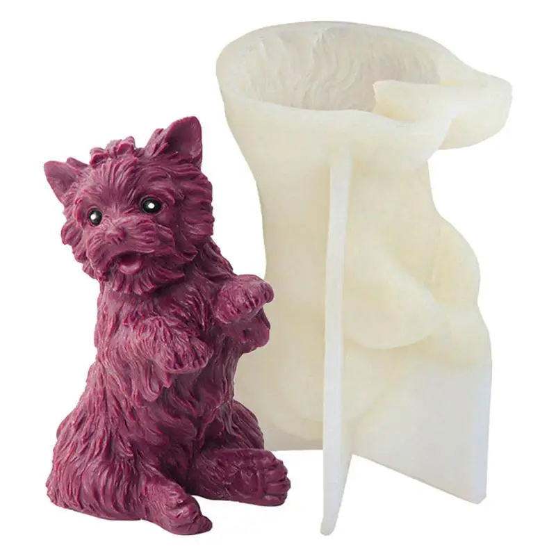 

3D Dog Silicone Candle Molds For Candle Making Cute Dog Soap Resin Plaster Ice Cube Mould Candle Making Kit Home Decor Gifts