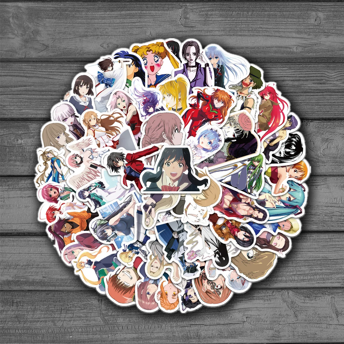 

52Pcs New Mixed Anime Girls Figure Stickers For Laptop Guitar Water Bottle Motorcycle Bike Cartoon Female Graffiti Sticker Toy