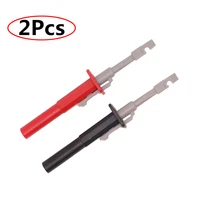 2pcs safety test clip insulation piercing probes with 4mm socket red black test clip for car circuit detection diagnostic tool
