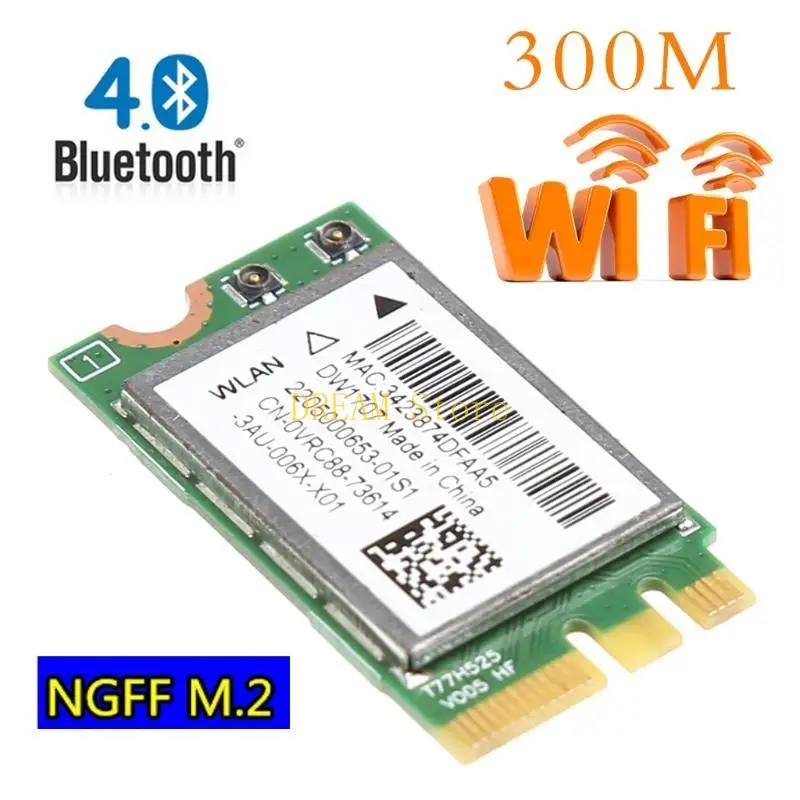 Фото Беспроводная карта WLAN M.2 для чипа Atheros QCA9565 DW1707 0VRC88 QCNFA335, Bluetooth-совместимая, 300 Мбит/с, лучшая №4