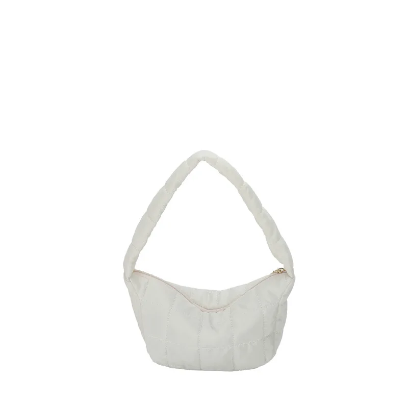 

Down Small Bag New Embroidery Line Square Check Crossbody Fashion Retro Solid Mobile Phone Bag