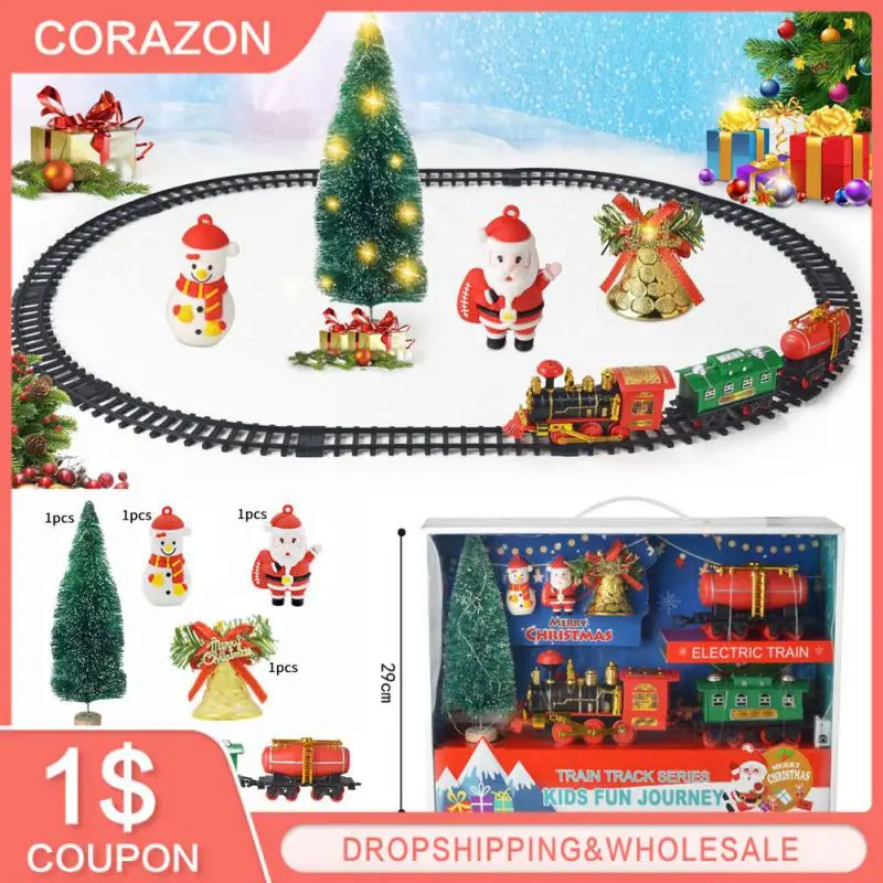 

Diy Tracks Toys Durable For 3 Years Old And Above Christmas Rail Car Railway Toys Birthday Gift Electric Railway Train Lighting