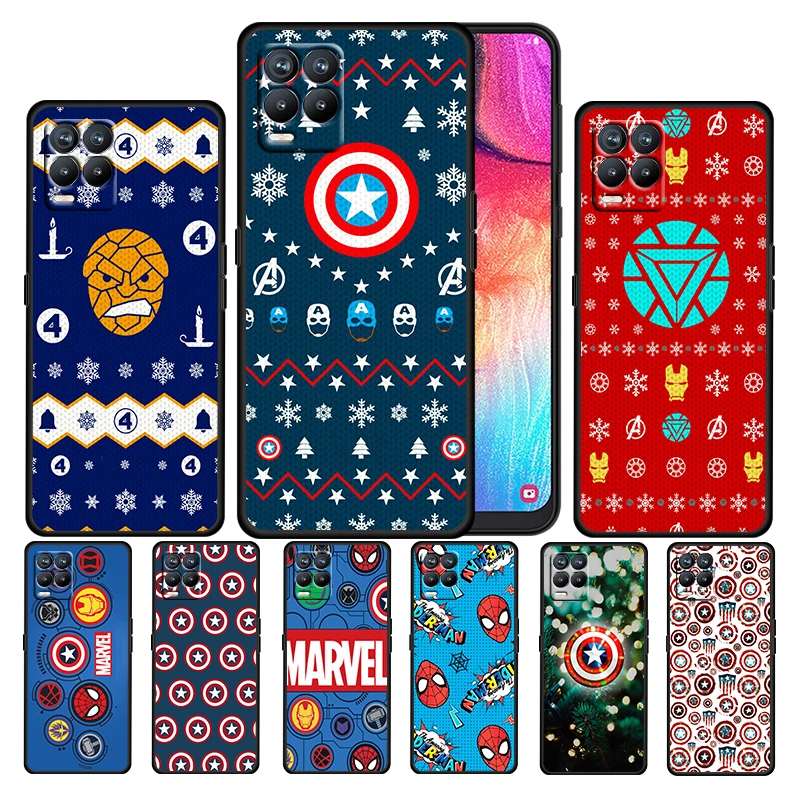 

Marvel Christmas Cartoon For OPPO Realme GT Neo Master Edition 9i 8 7 Pro C21S Narzo 30 TPU Soft Silicone Black Phone Case Coque