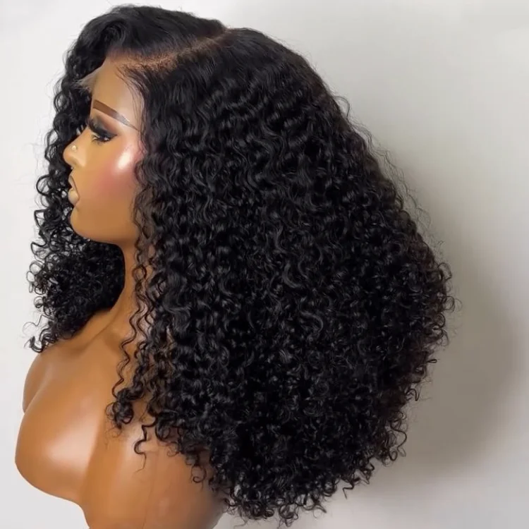 Фото Парик Pixie Curly Wear and Go из бразильских натуральных волос, без клея, оптом, с HD-основой из полного кружевного фронта для женщин №3