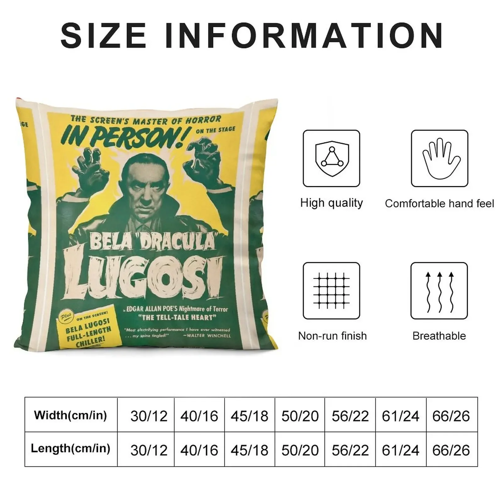 Bela Lugosi - Дракула винтажный постер фильма ужасов декоративная подушка наволочка