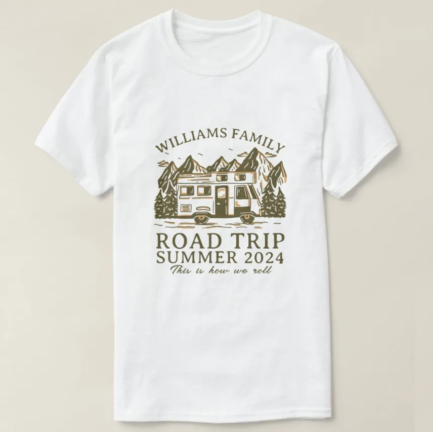 Винтажная Футболка RV Mountain для семейного кемпинга и поездок