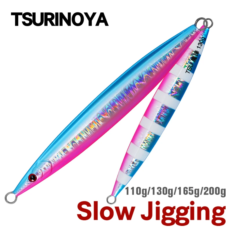 

TSURINOYA SLOW JIG M&F Saltwater Jig Hard Fishing Lure 110g 130g 165g 200g Stable Swimming Metal Baits For Jigging Sea Fishing