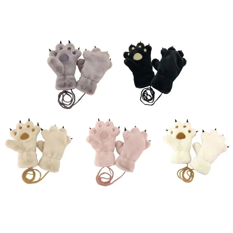

Warm Kids Winter Gloves with Cute Animal Paws Soft and Comfortable Children Winter Gloves with Thick Fleece Lining