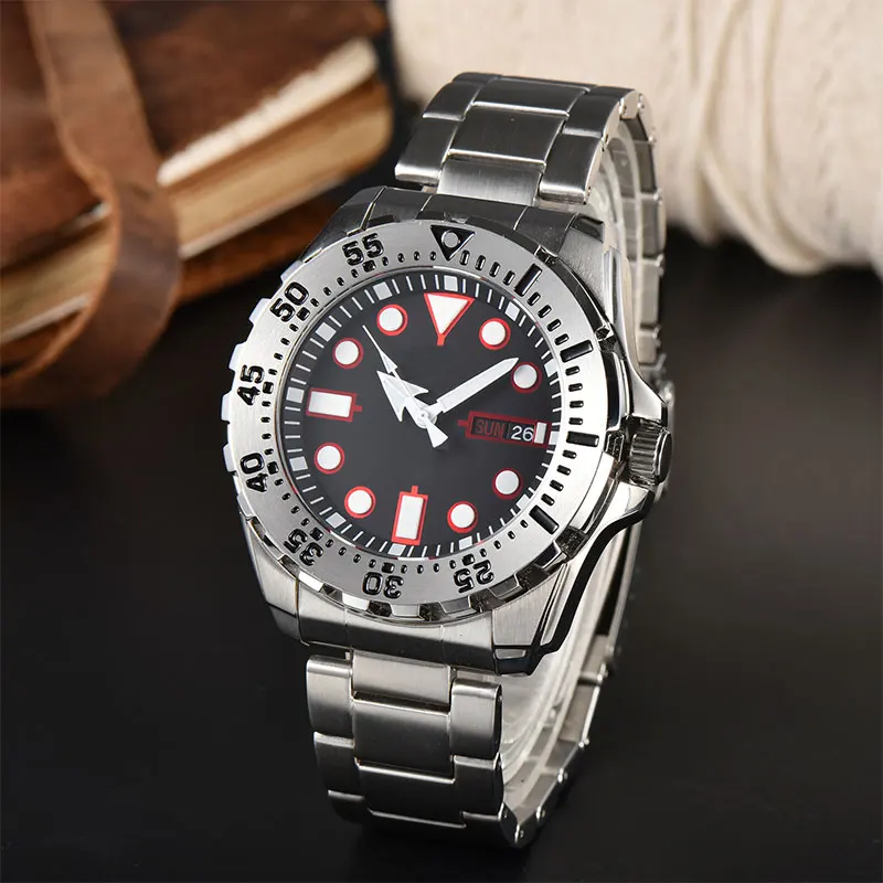 

44mm Watch 316L Stainless steel case Transparent case back sapphire glass customizable logo dial to fit NH35 NH36 movement