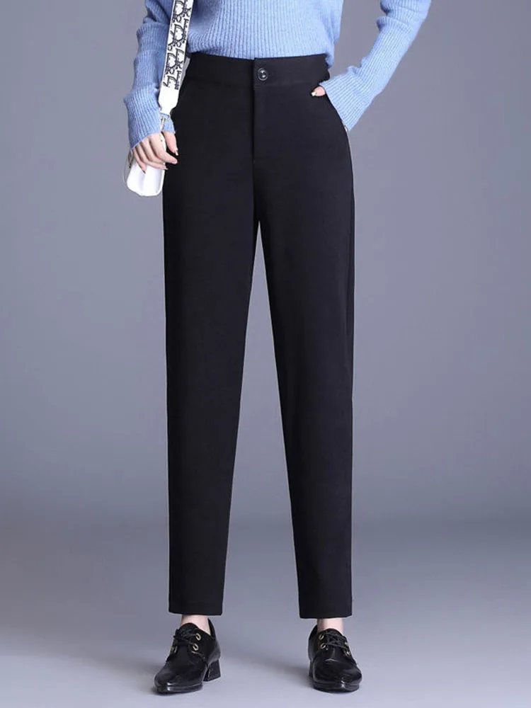 Брюки-султанки женские шерстяные до щиколотки Свободные повседневные плотные