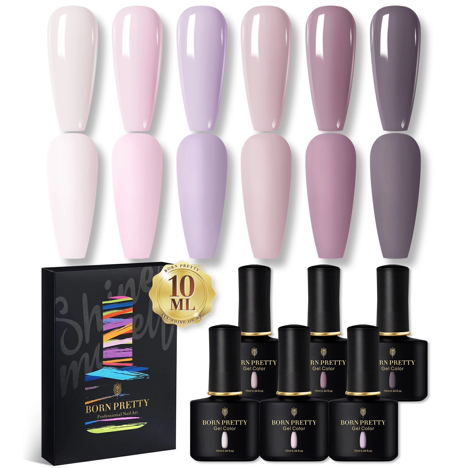 BORN PRETTY 3/6PCS Gel Nail Polish Set 10ml SummerSemi Permanent Gel Base Top Coat Soak Off Hybrid Varnish Nail Kit For Manicure