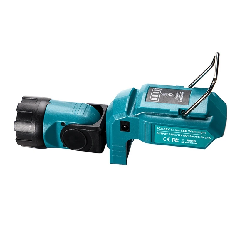 

1Piece Portable Blue Work Lamp Flashlight LED Cordless Work Light Spotlight For Makita DCB120 10.8V 12V Li-Ion Battery