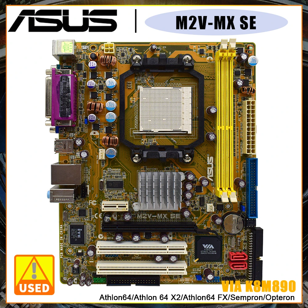 Socket AM2 ASUS M2V-MX SE motherboard Supports AMD Athlon FX/Athlon X2/Athlon 64/Sempron/Opetron Processors DDR2