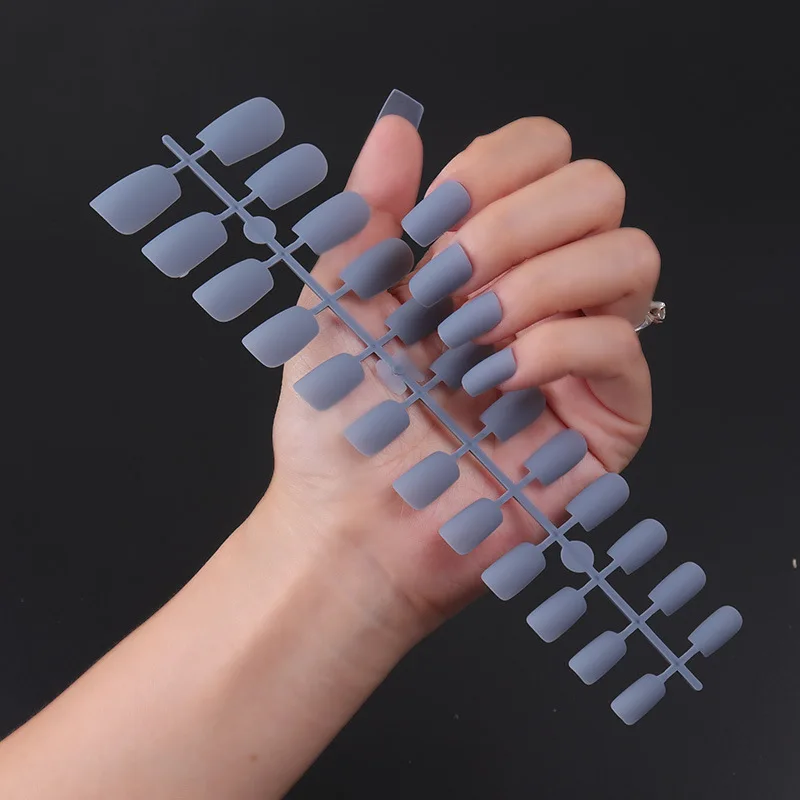 

24pcs Colorful Short Frosted Matte Strips Fake Nails Ballet Press on Nails Tips for Nails Art Artificial Fingernails Flase Nail