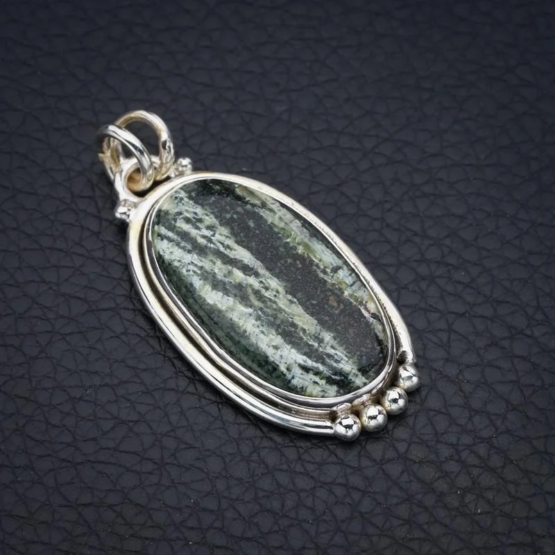 

StarGems Seraphinite Handmade 925 Sterling Silver Pendant 1.5" F4669