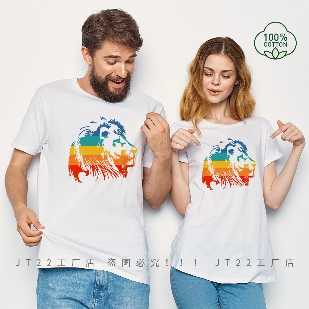 

Cotton Short-Sleeved t-Shirt Men's Trend Street Casual Loose Couples Round Neck Shirt Sports Large Size White 4xl