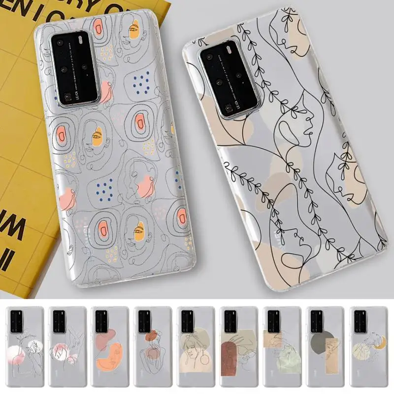 

Abstract Line Face Phone Case for Samsung S20 ULTRA S30 for Redmi 8 for Xiaomi Note10 for Huawei Y6 Y5 cover
