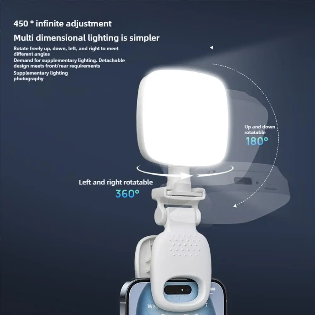 Съемная светодиодная лампа с зажимом для телефона прямой трансляции освещение