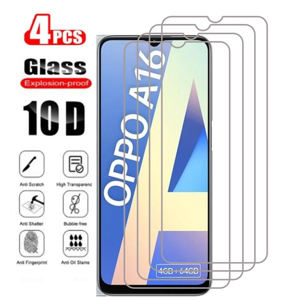 

4Pcs HD Protection Glass For OPPO A16 A94 A93s A93 A74 A32 A77 5G A53s A35 A16s X5lite A94 Tempered Screen Protective Cover Film