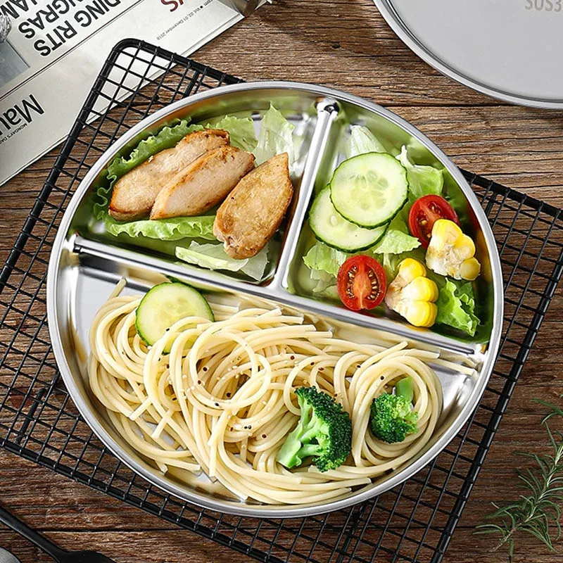 

Лотка для еды из нержавеющей стали 3 секции