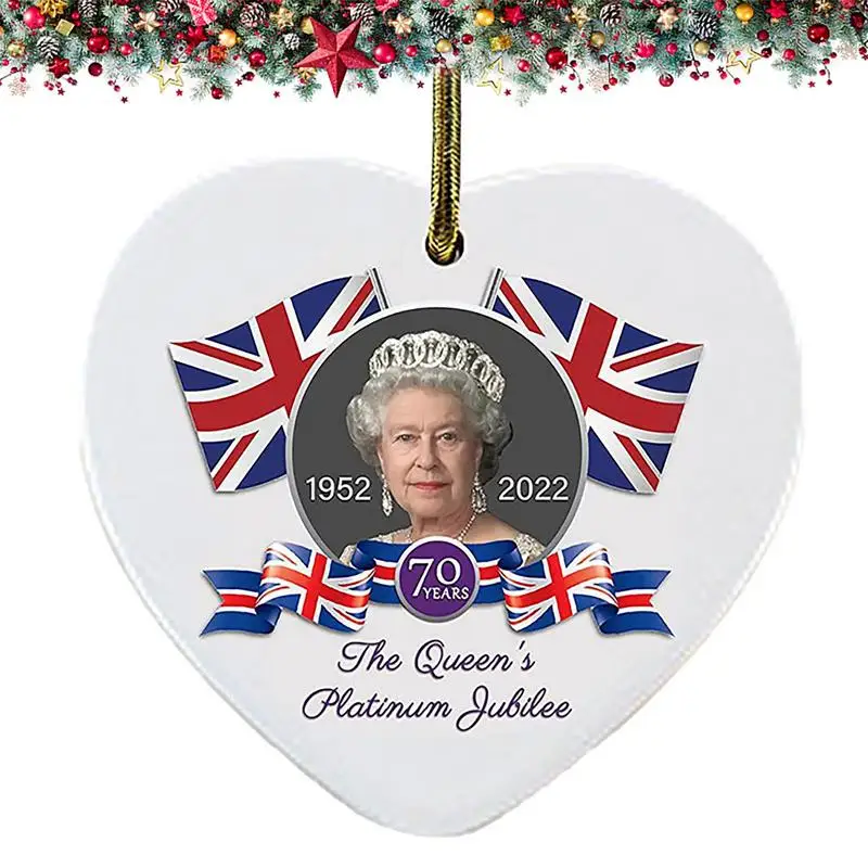 

Queen Elizabeth II Souvenir Ornament Ceramic England Queen Pendants Rememberance Memorial Queen Decorations British Decorations