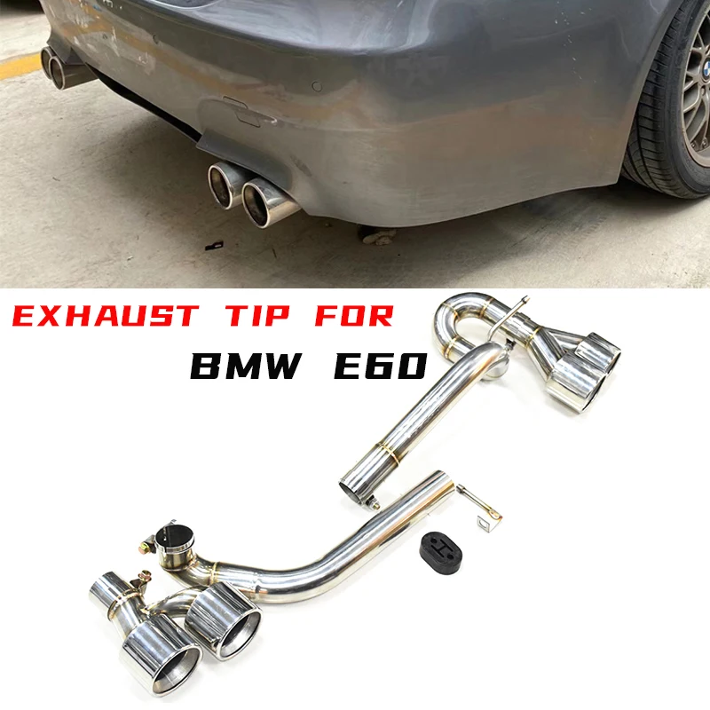 

1 Set Car Exhaust Tip For BMW E60 520i 525i 5 Series Changed M5 Bumper Exhaust Pipe Stainless Steel Muffler Tip Tailpipe