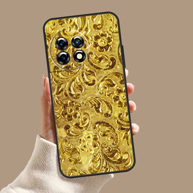 Фото Золотой чехол с цветочным узором для OnePlus Nord CE 5 2 3 4 Lite N30 OnePlus 13 11 12 15 13T 13R 10T 12R 9 10 Pro №4