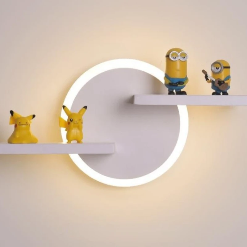 

Nordic LED Shelf Wall Lights for Bedroom Bedside Modern Children's Room Corridor Wall Sconce Stairs Indoor Lighting Wall Lights