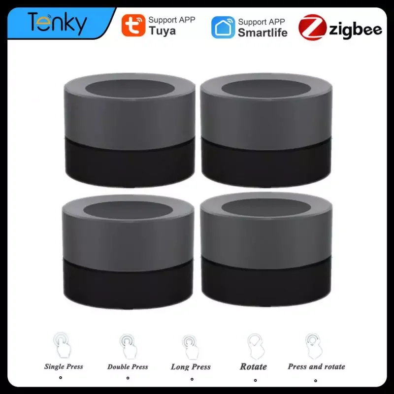 

Smart Home ZigBee Smart Knob Wireless Scene Switch Button Controller Battery Powered Automation Scenario for tuya Devices