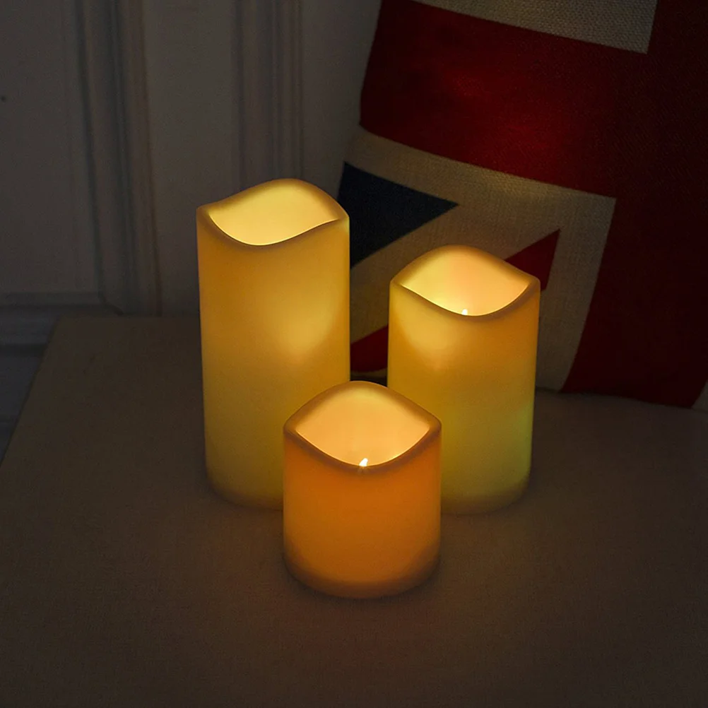 

3 шт. беспламенные электрические свечи, цветные светодиодные лампы для свадебных вечеринок, праздников, домашний декор