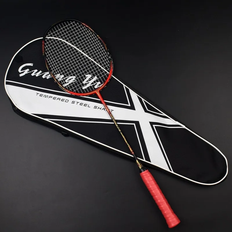 

Offensive Adult Full Carbon Fiber Badminton Racket Strung Ultralight 32Lbs Training Rackets Professional Racquet With Bag -40