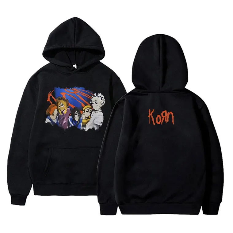 

Limited Edition Rock Band Korn Print Hoodie Spring Autumn Men Harajuku Sweatshirt Unisex Streetwear Man Vintage Hip Hop Hoodies