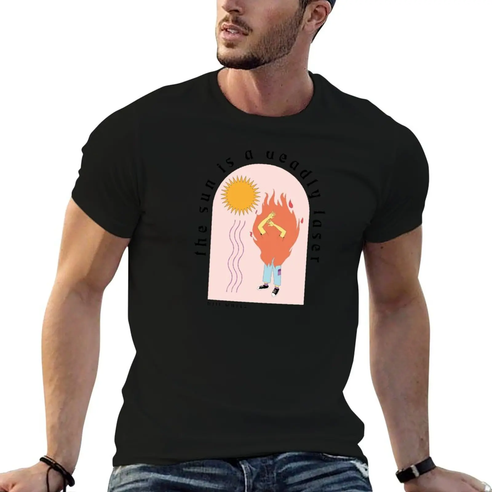 Футболка Sun is a Deadly Laser одежда быстросохнущие забавные футболки с мемми бутиковая