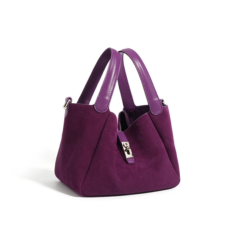 MABULA натуральная кожа замшевая винтажная сумка-корзина Hobos модная однотонная