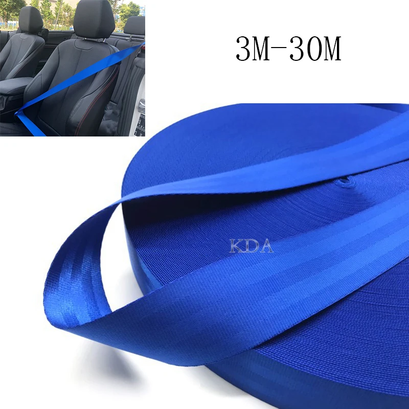 

Auto 3M-30M Blue Strengthen Seat Belt Webbing Fabric Racing Car Modified Seat Safety Belts Harness Straps Standard Certified