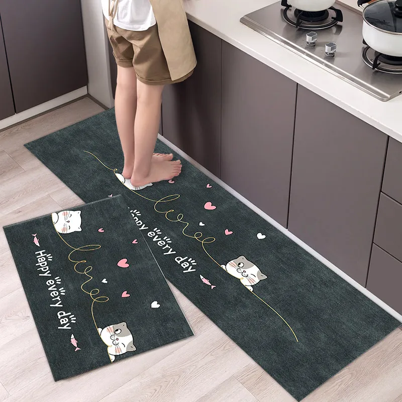 

Yaapeet Non-slip Simple Nordic Style Kitchen Floor Mat Household Carpet Long Strip Door Mat Modern Home Decor