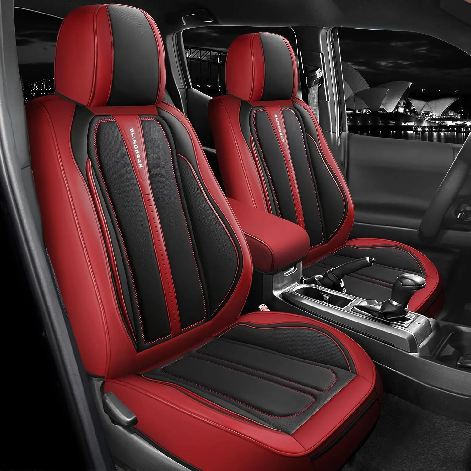 

Full Coverage Car Seat Covers Custom Fit for 2016-2022 Tacoma Crew Cab/Double Cab with Waterproof Leatherette