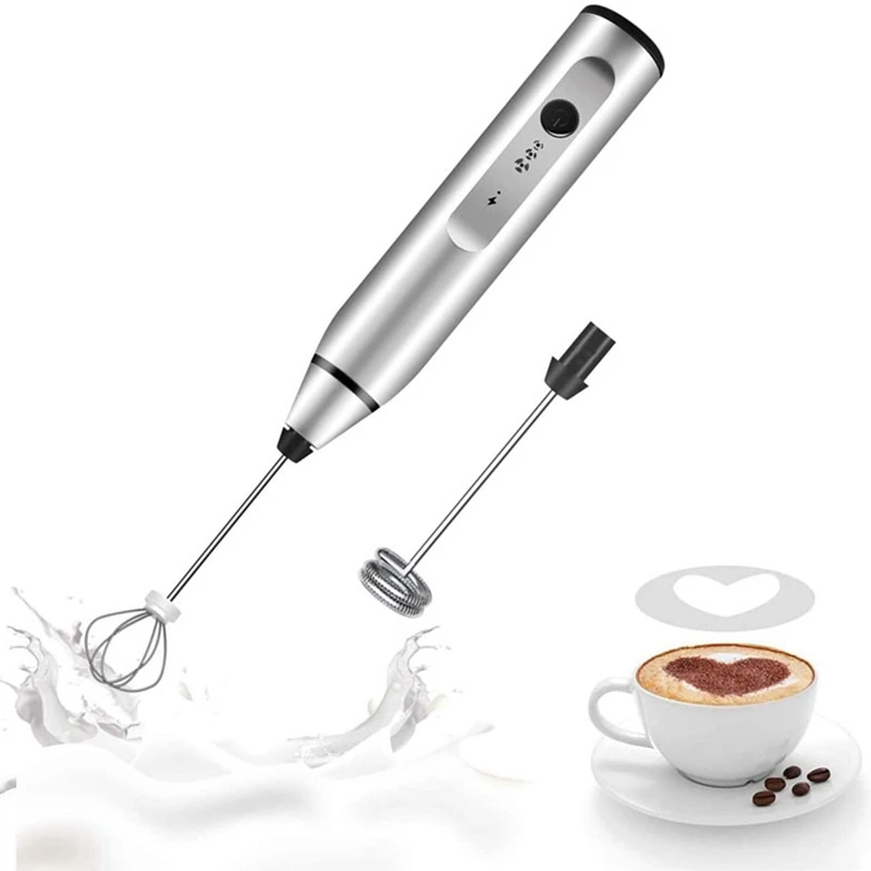 

3 Speed Portable Handheld Mixer Milk Frother Egg Beater Coffee Milk Juice Whisk Stirrer USB Rechargeable Hand Blender