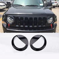 2pcs car headlight chrome bezels abs front light headlight trim covers for jeep patriot 2011 2017 car stylings car accessories