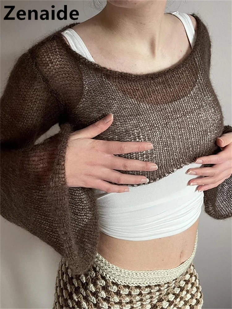 Женский трикотажный кроп-топ Zenaide Летний дышащий Топ в стиле ретро Y2K 2022 - купить