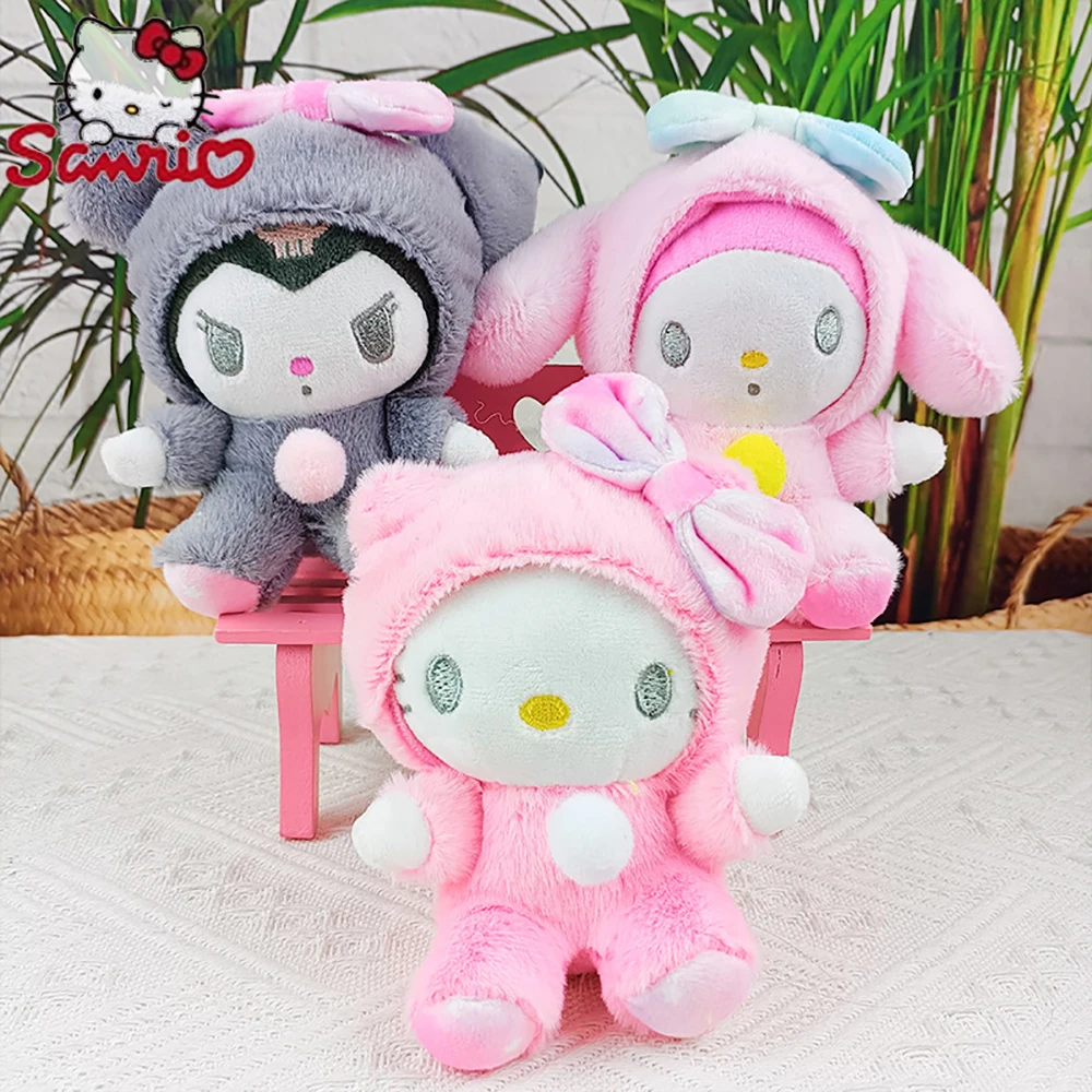 

Hello Kitty Keychain Sanrio Easter Bunny Kawaii Kawaii 10Cm Kuromi Cinnamoroll Plush Doll Gifts Melody for Friends Childrens