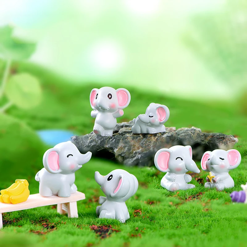 

100pcs Resin Micro Landscape Elephant DIY Figurines Toys Model Decorations Dollhouse Accessories Bonsai Fairy Garden Supplies