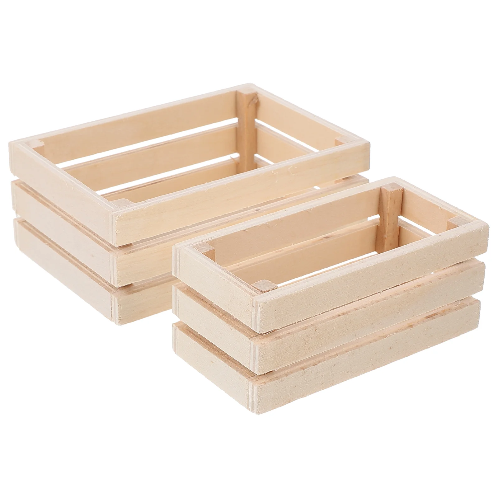 

House Storage Basket Furniture Miniature Crate Crafts Dollhouse Pretend Play Toys