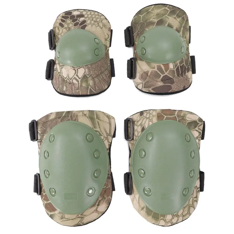 2pcs/set Outdoor Protective Equipment Camouflage Knee Brace Elbow Pads Four-piece Cycling Gear Set Support |